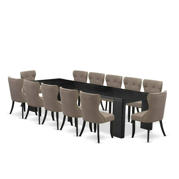 Luxe by East West Furniture 13-piece Modern Dining Room Table Set a Rectangular Kitchen Table