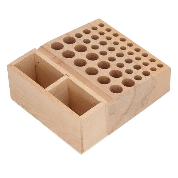 Qukaim Porte-outils en cuir avec 2 grilles et 46 trous, boîte de rangement pour outils de travail du cuir