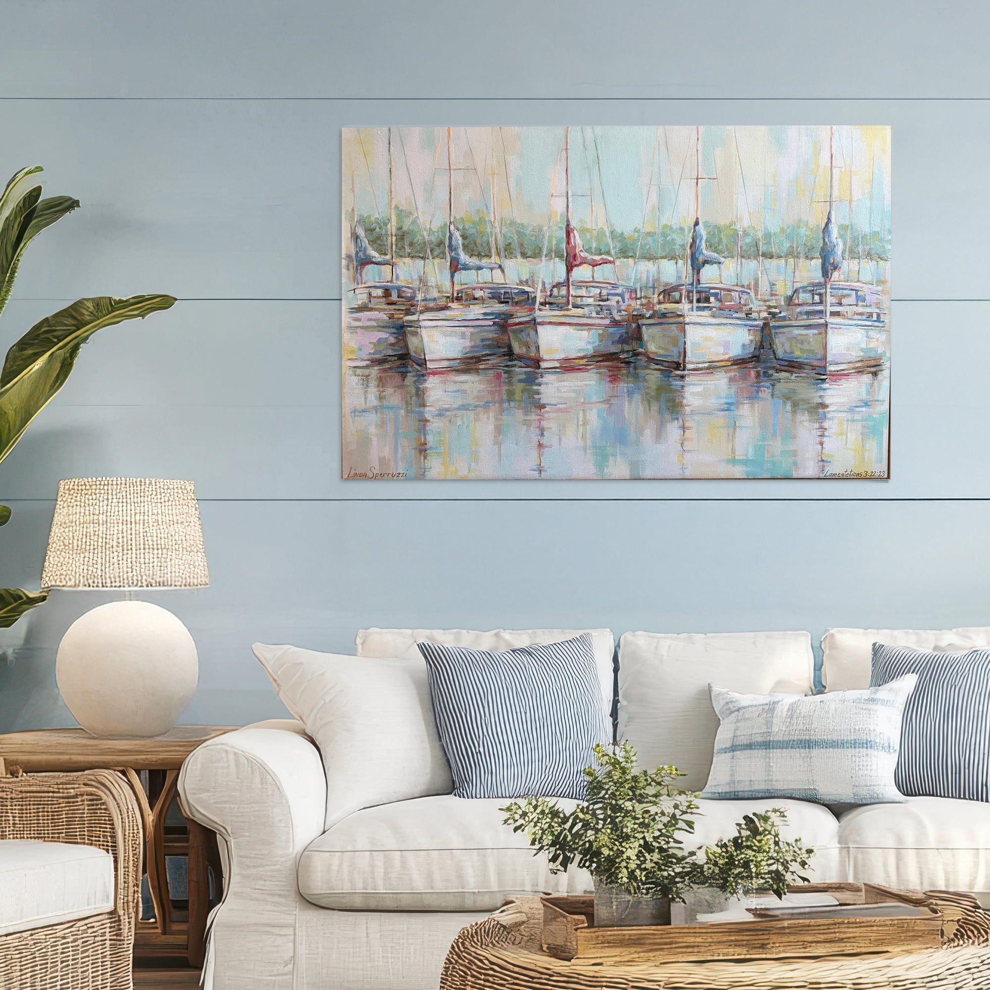 Stupell Industries Morning At The Marina Canvas Wall Art, design by Linda Sperruzzi