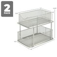 thumbnail image 4 of Sorbus 2 Juegos de Organizadores de Metal de 2 Niveles Debajo Del Fregadero para Baño, Cocina, Cajones Deslizantes de Malla de Acero Resistente para Gabinete, Armario, Despensa y Almacenamiento, 4 of 7