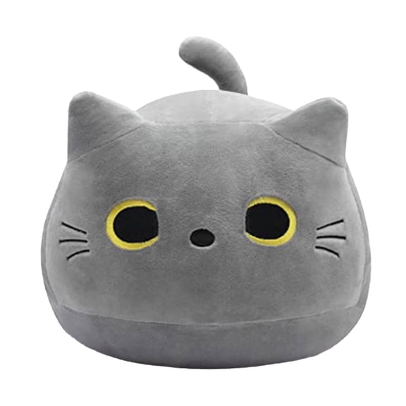 BESTSKY 2026 New Cat Plush,30Cm Cozy Pillow Stuffed Cat,Safe Design Plush Comfort for Sleep,Cuddle,Decor,Black Cat Plush,Gray