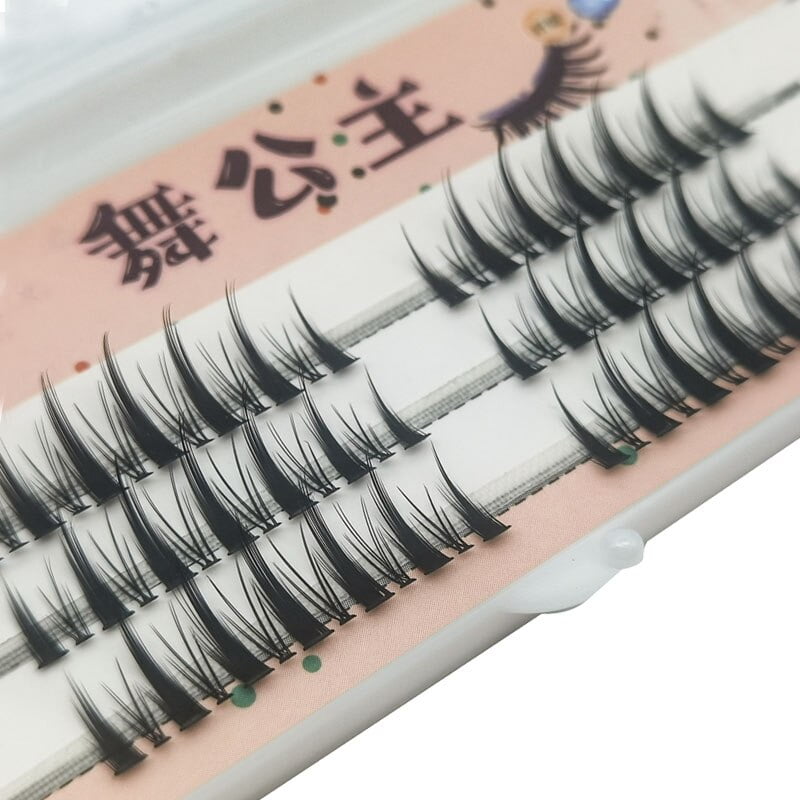 Cluster Lashes Natural Look, Wispy Manga Eyelash Extensions Strip, Cat Eye  Lashes With Transparent Stem Short Anime Korean Makeup False Eyelashes -  Temu