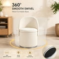 thumbnail image 6 of Casa Pura Furniture Cream White Velvet Swivel Storage Accent Chair with Foldable Backrest, 19.3 in., 250 lb Capacity, 6 of 8