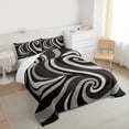 thumbnail image 3 of Feelyou Grey Abstract Ombre Queen Comforter Set, Square Circle Geometric Bedding Sets, Teen Kid Child Adult Bedding Comforter Set, Luxury Bedroom Decor, 3pcs, 3 of 8