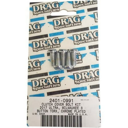 Drag Specialties 2401-0991 Clutch Cover Bolt Kit - Smooth Button Head Torx