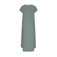 thumbnail image 7 of YTCAMLO A Line Sundresses for Women Casual Short Sleeve Long Dress Baggy Sleeveless Maxi Dress with Pockets Flowy Travel Vacation Clothes, Gray S, 7 of 7