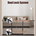 thumbnail image 6 of 1.42" Ultra Narrow Spacing Extra Wide Dog Pet Gate Pressure Mounted Walk Through Double Lock Swing Auto Close Safety Metal Toddler Baby Puppy Pet for Indoor, Doorway (Black), 6 of 9