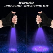 UV Flashlight 395nm - Mini LED Black Light Ultraviolet Light Adjustable Flashlights, for Detection, Curing, Searching Scorpion