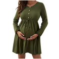 thumbnail image 2 of CaiJunJia Maternity Maxi Dress Long Sleeve Wrap V Neck Baby Shower Pregnancy Dresses for Photoshoot Maternity Clothes, 2 of 7