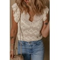 thumbnail image 3 of Stylish Sleeveless Knitted Tank Top with Intricate Hollow Out and Ruffle Details | [ZhiHiMeRi] | (US 8-10)M, 3 of 12