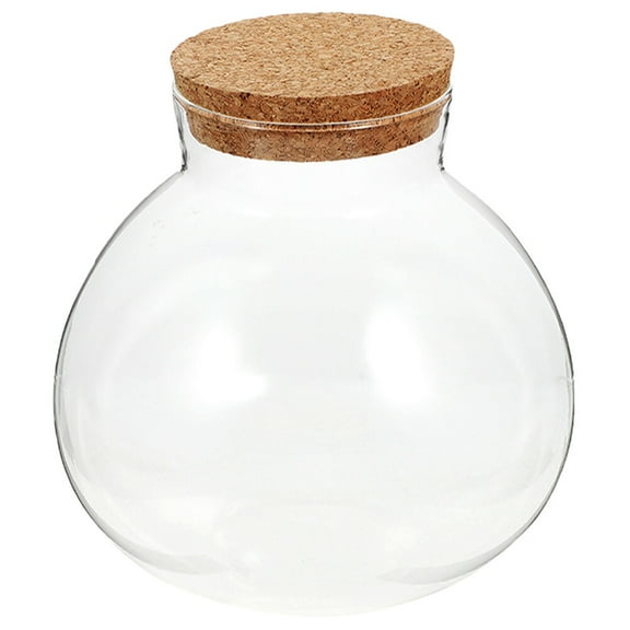 Round Glass Jar with Cork Lid for Flower Plants and Landscape Ecological Bottle Decoration
