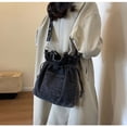 thumbnail image 4 of CHCNHAC Women's Denim Shoulder Bag Fashion Casual Everyday Crossbody Bag for Students and Office Workers Lightweight Durable Black Single Shoulder Handbag, 4 of 6
