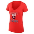 thumbnail image 2 of Women's G-III 4Her by Carl Banks Red Minnesota Twins Super-Slim Fit Lightweight Team Logo Graphic V-Neck T-Shirt, 2 of 5