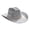 Silver, variant on Western Cowboy Hat for Men Women Wide Curved Brim with Adjustable Strap Lightweight Cowboy Hat Cowgirl Hat Sun Hat for Outdoor Travel Party