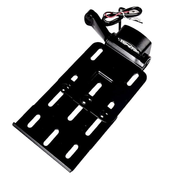 Soporte para placa de matrícula de motocicleta Cola Luz trasera de freno LED negro