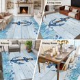 thumbnail image 6 of Area Rug 60×96in, Watercolor Nautical Anchor Coral Floor Carpet Living Room Rug, Ocean Theme on Farm Wood Non-Slip Welcome Mat Indoor Rugs for Bedroom Dining Room, 6 of 9