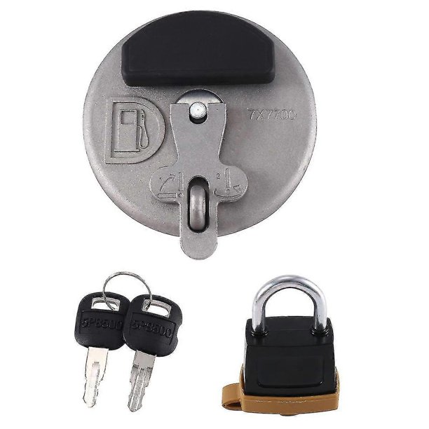 Gray Locking Fuel Tank Cap with Padlock 7X7700 compatible Excavator D6R D5C 311D 312D 320D 321D 323D