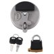 thumbnail image 1 of Gray Locking Fuel Tank Cap with Padlock 7X7700 compatible Excavator D6R D5C 311D 312D 320D 321D 323D, 1 of 5