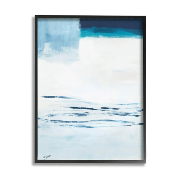 Stupell Industries Abstract Layered Winter Landscape Painting Black Framed Art Print Wall Art, Design by Bronwyn Baker