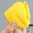 thumbnail image 3 of 2 Pack Microfiber Hair Drying Towels Thicken Cap with Button Hair Towel Magic Instant Hair Dry Wrap, 3 of 5
