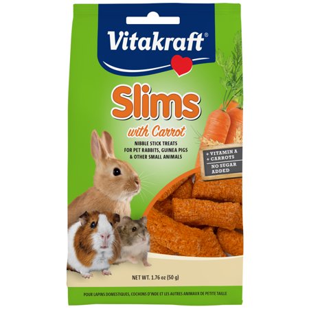 UPC: 0051233256771 | Vitakraft Slims Small Animal Treats – Carrot – Crispy Nibble Stick Treat – 1.76 oz