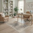 thumbnail image 2 of ODIKA 4'x6' Beige Oasis Tufted Stone Washable Area Rug Modern Geometric Design With Abstract Lines And Shapes Non-Slip, Chair-Friendly, Flatwoven for Home Office, Under Desk, 2 of 7