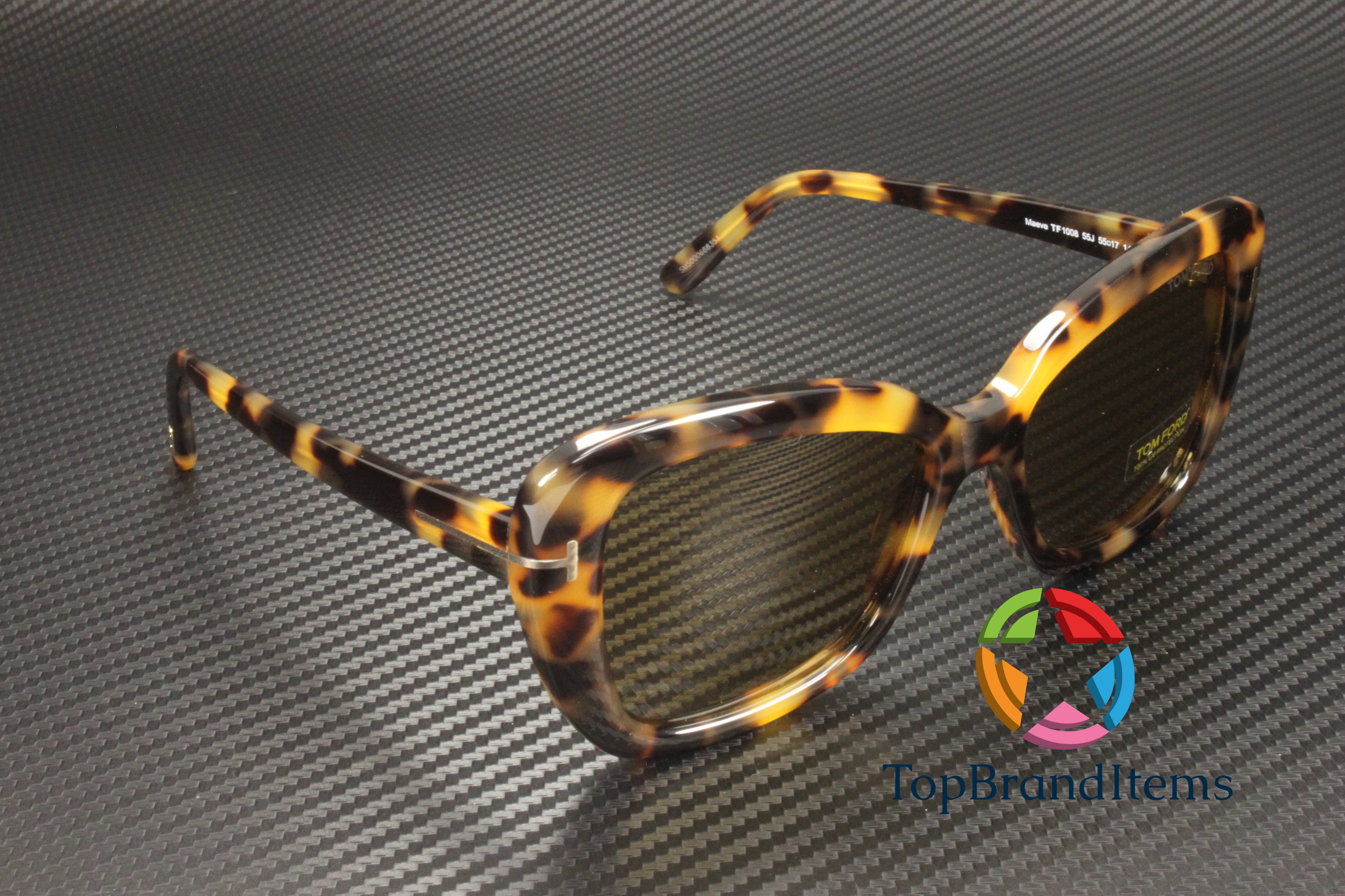 BNIB Tom Ford FT1008 55J Plastic Havana Roviex Cat-Eye Sunglasses Brown $440 83d3f41e-0697-4d4d-9c66-  main image 2