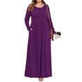 thumbnail image 6 of TARAINYA Plus Size Women Long Sleeve Maxi Dress Casual Dresses with Pockets, 6 of 9