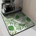 thumbnail image 2 of Elegant Dish Drying Mat with Sage Green Leaves Design - Perfect for Coffee Bars & Kitchen Counters - Large Size with High Absorbency, 2 of 7