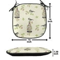 thumbnail image 3 of Floral Chair Seating Cushion, Birds Cages Roses and Leaves Interpretation in a Romantic Layout Vintage, Soft Seat Pads for Office with Anti-slip Backing, 16"x16", Cream and Multicolor, by Ambesonne, 3 of 4