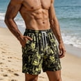thumbnail image 3 of Atogsazn Mens Summer Printed Shorts Casual Wide Leg Quick Dry Swim Trunks Loose Fit Lightweight Trouser Beach Black M Fashion, 3 of 6