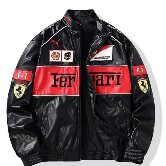 New F1 leather jacket, racing suit jacket, men's baseball couple jacket, motorcycle riding motorcycle suit, windproof jacket