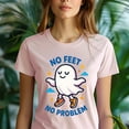 thumbnail image 5 of No Feet No Problem Shirt | Funny Ghost Graphic Tee | Unisex Casual T-Shirt, Azalea, Size 3XL, 5 of 6