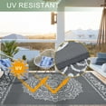 thumbnail image 2 of Gavee 6'x6' Boho Round Outdoor Rug, Waterproof Reversible Patio Area Rug Indoor Outdoor Carpet, Plastic Straw Rug RV Outdoor Mat for Camping Deck Balcony, Porch, Picnic, Gray and White, 2 of 9