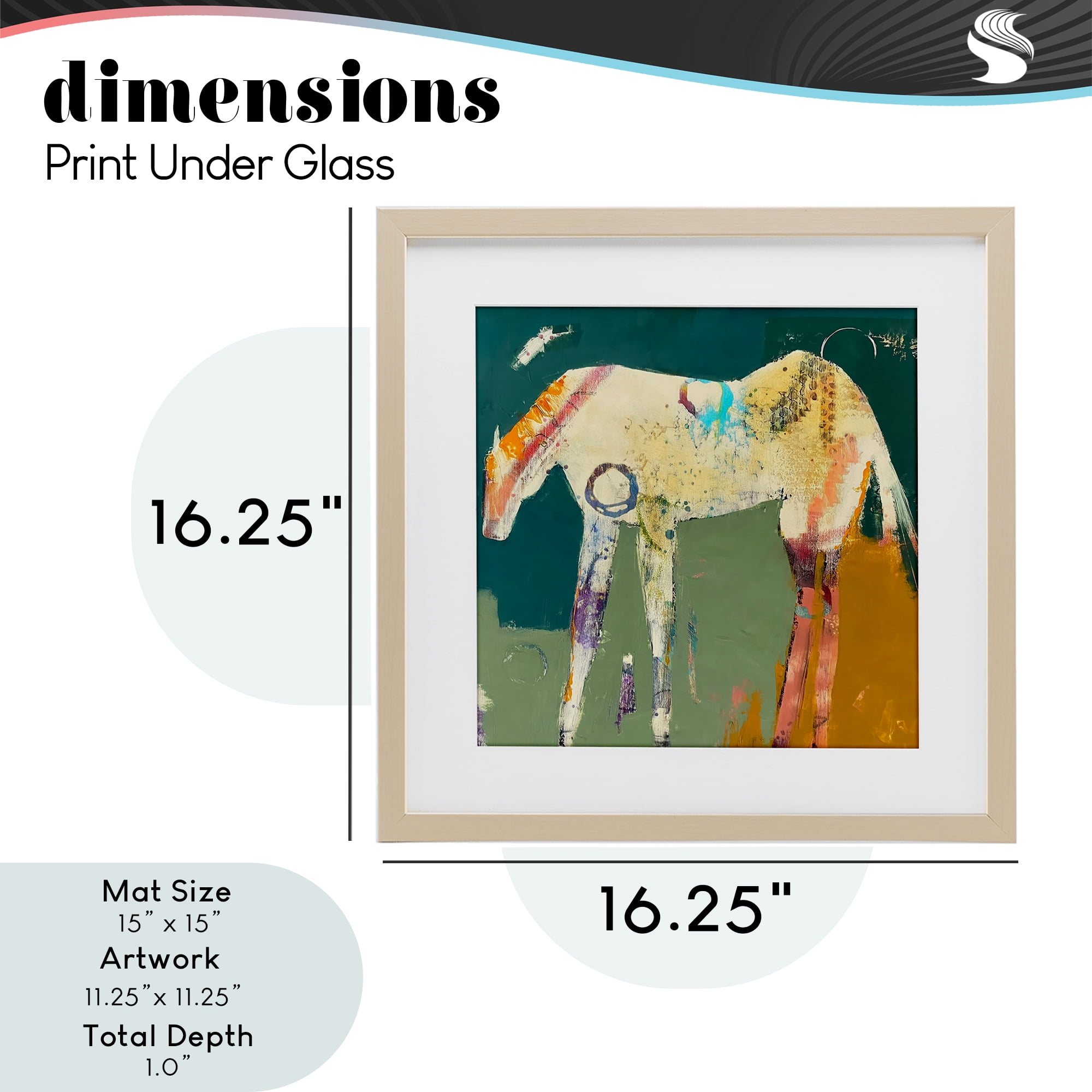 Into The Mystic Horse Birch Framed Print Under Glass, design by Dianna Fritzler