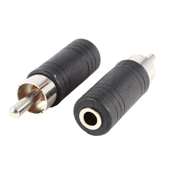Unique Bargains 2X Straight Female Jack to RCA Male Connector F/M Audio Adapter Black