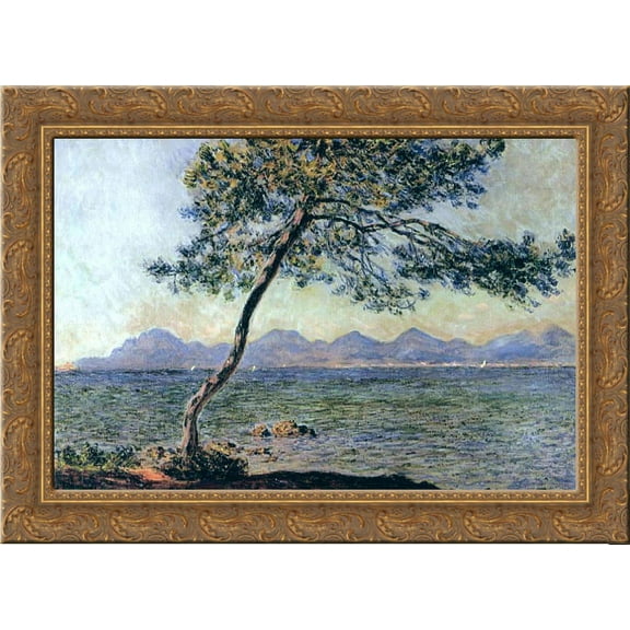 At Cap d'Antibes 24x20 Gold Ornate Wood Framed Canvas Art by Monet, Claude