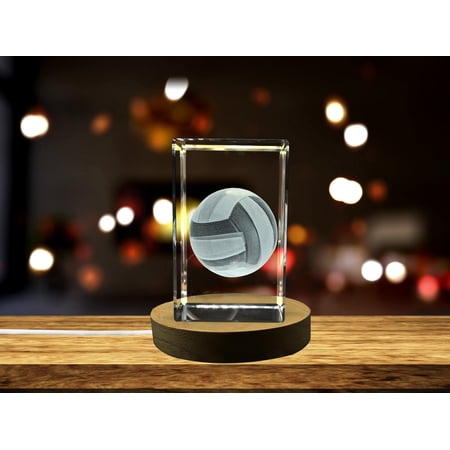 Volleyball Art | 3d Engraved Crystal Keepsake | Gift/Decor| Volleyball Lovers Gift | Home Décor
