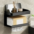 thumbnail image 1 of RKSTN Bathroom Glass Shelf Wall Mounted Toilet Paper Box Toilet Paper Roll Toilet Paper Holders Non Perforated Toilet Paper Storage Rack Mobile Phone Storage Rack, 1 of 5