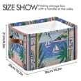 thumbnail image 4 of Yayeee 2 Pack Canvas Storage Basket with Handles for Shelves Fabric Bins Closet Organizer, Pink Seaside, 4 of 8