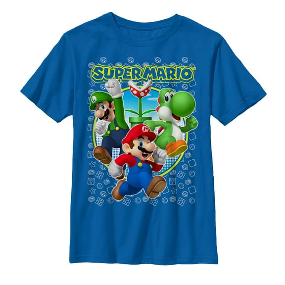 Boy's Nintendo Super Mario Run Graphic Tee Royal Blue Medium