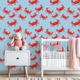 thumbnail image 3 of Crab Peel and Stick Wallpaper 23.6in x 9.8ft Red Crabs Swimming Light Blue Contact Paper Vinyl Waterproof Self Adhesive Wall Paper for Bedroom Shelf Cabinet Renter Friendly, 3 of 8