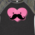 thumbnail image 4 of Inktastic Kawaii Mustache Heart Girls Toddler T-Shirt, 4 of 5