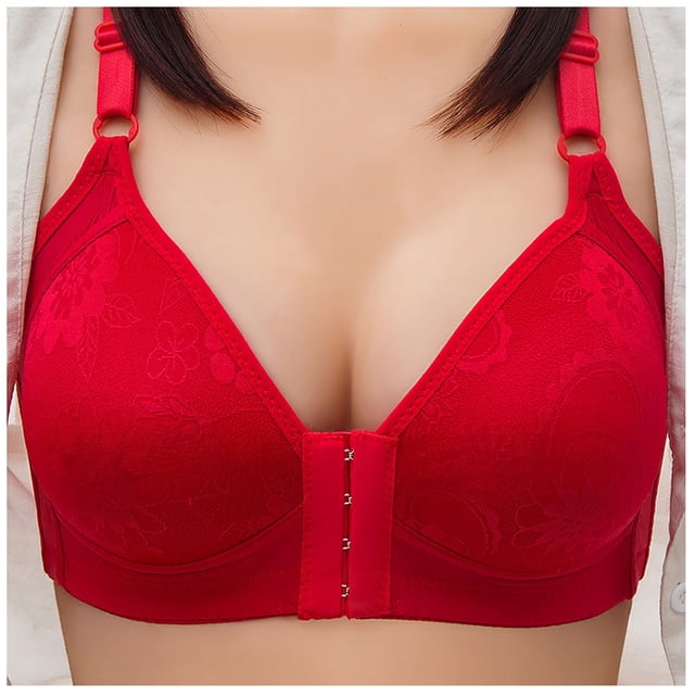 Timegard Front Closure Bras for Women No Underwire Adjustable Strap Full Support Comfortable Seniors Bra