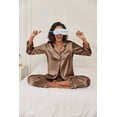 thumbnail image 6 of Ekouaer Women's Classic Button Down Long Satin Silk Pajama Set, 6 of 6