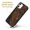 thumbnail image 3 of Case Yard Wooden Case for iPhone-11 Soft TPU Silicone cover Slim Fit Shockproof Wood Protective Phone Cover for Girls Boys Men and Women Supports Wireless Charging Cross Skull Design, 3 of 7