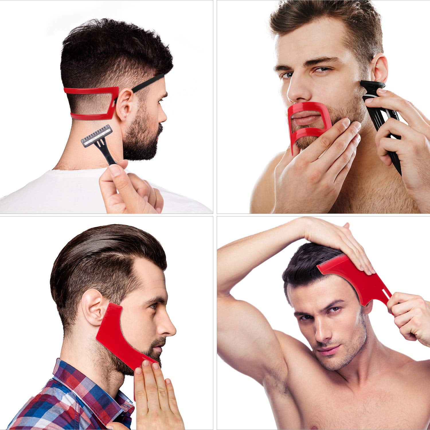 4 Pieces Beard Shaping and Haircut Tool Kit, Beard Shaping Tool, Neckline  Template Guide, Hairline Template Stencil, Mustache Edge Shaving Template  for Men Hair Styling Beard Trimming Tool | Walmart Canada
