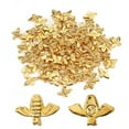 thumbnail image 3 of Calcomanías para uñas doradas y plateadas, 100 unidades/bolsa, pegatinas de abejas de metal 3D para decoración de uñas, herramientas de manicura, uso práctico, 3 of 14