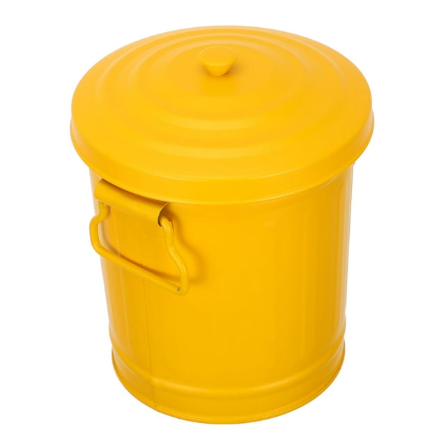 TABLZONE Papelera Metálica Con Color Amarillo Resistente Para Basura En Espacios Pequeños