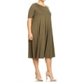 thumbnail image 2 of Women's Elegant Plus Size Midi Dress A-Line Design with Short Sleeves, 2 of 5